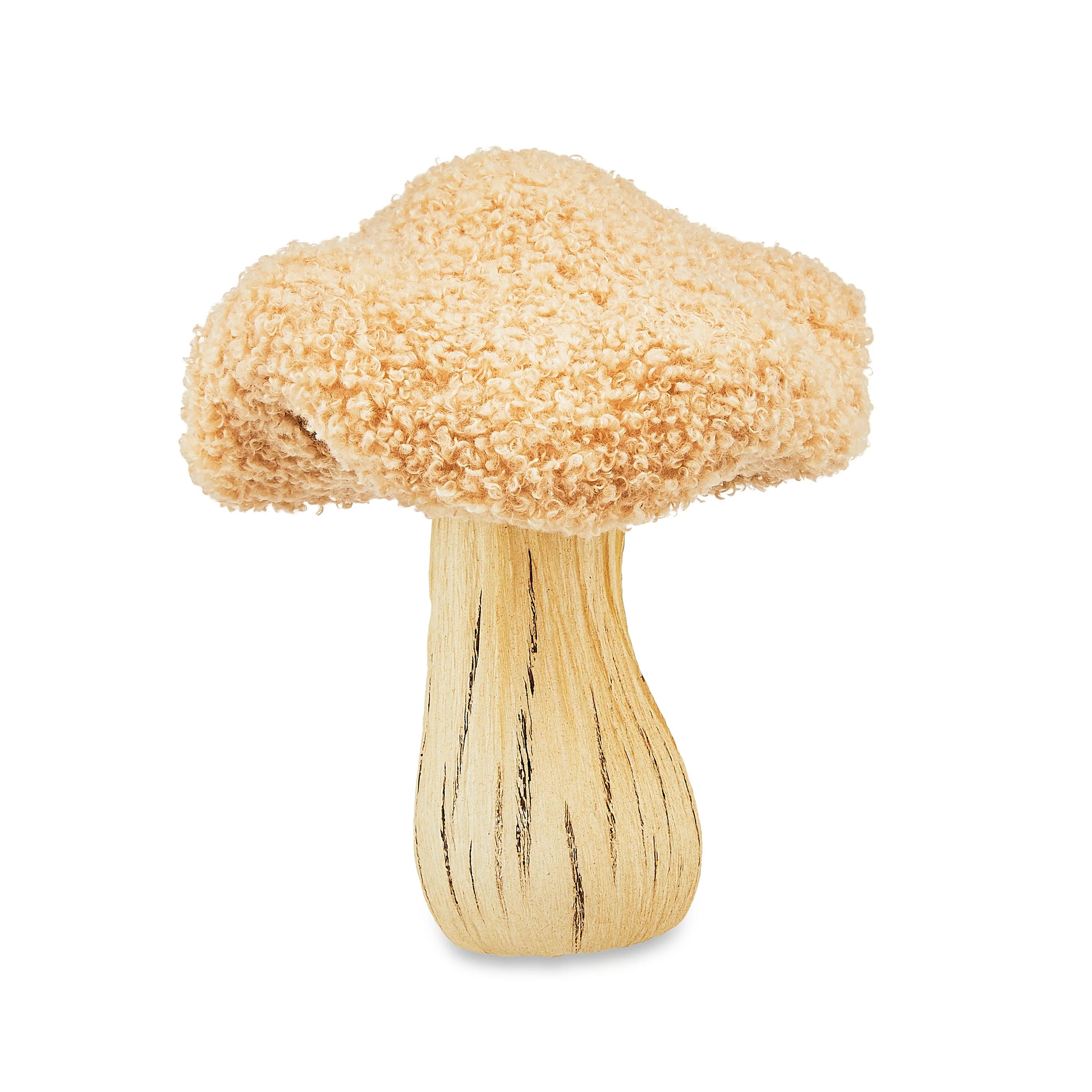 Easter Curly Tan Sherpa Mushroom Tabletop Decoration, 6 in, by Way To Celebrate - Walmart.com | Walmart (US)