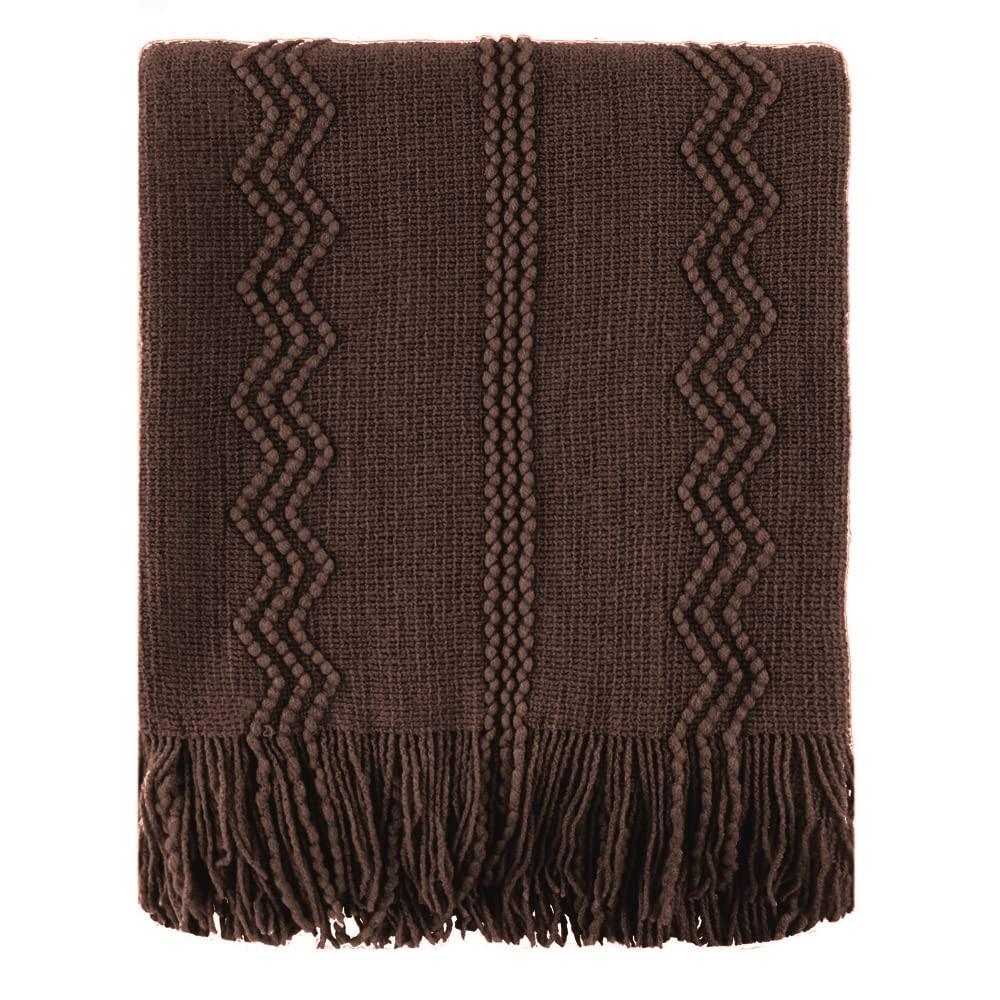 BATTILO HOME Brown Throw Blanket Chocolate Knit 50"x60" | Amazon (US)