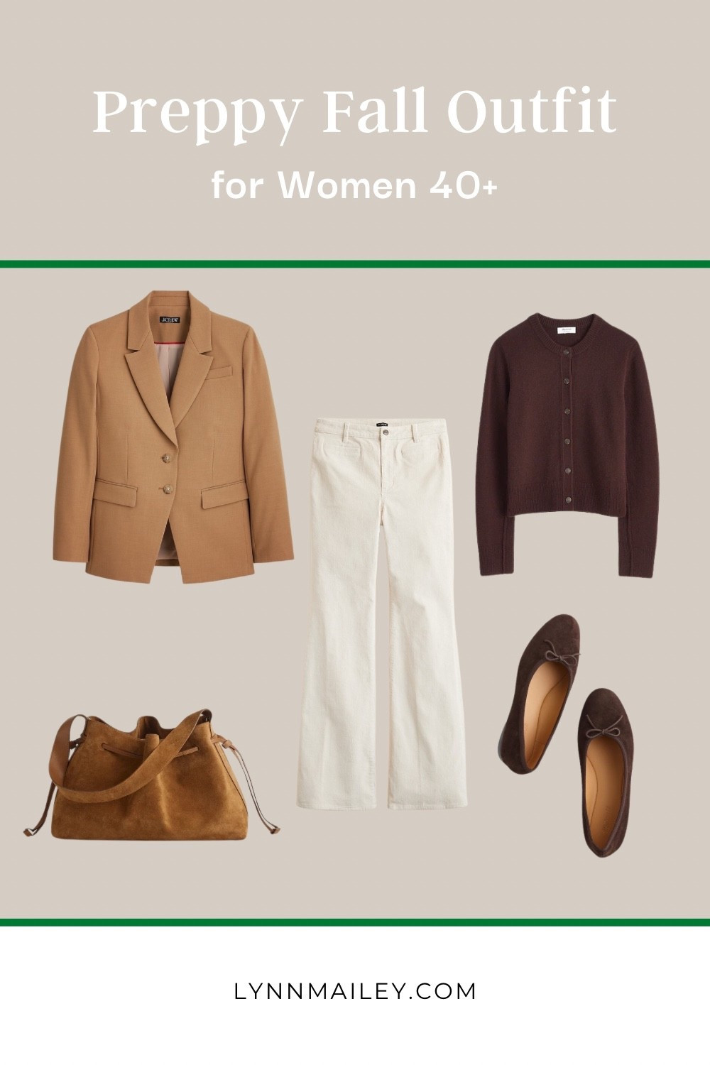 Camel blazer, chocolate cardigan, cream, corduroys, and ballet flats equals timeless preppy style. https://liketk.it/5oEyz

#LTKOver40 #LTKMidsize #LTKWorkwear