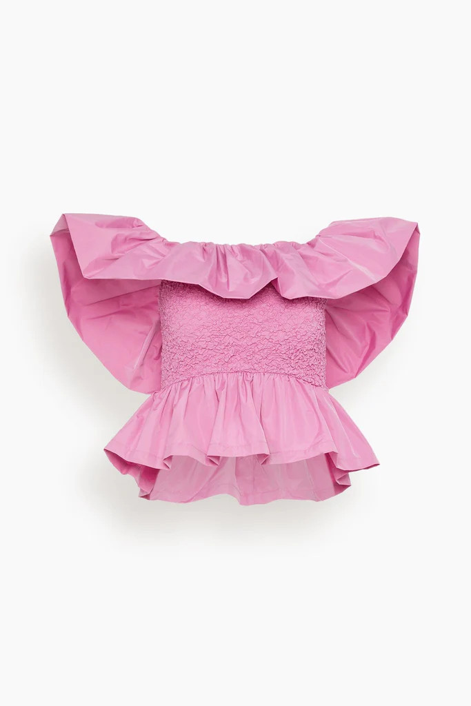 Diana Taffeta Off Shoulder Top in Pink | Hampden Clothing