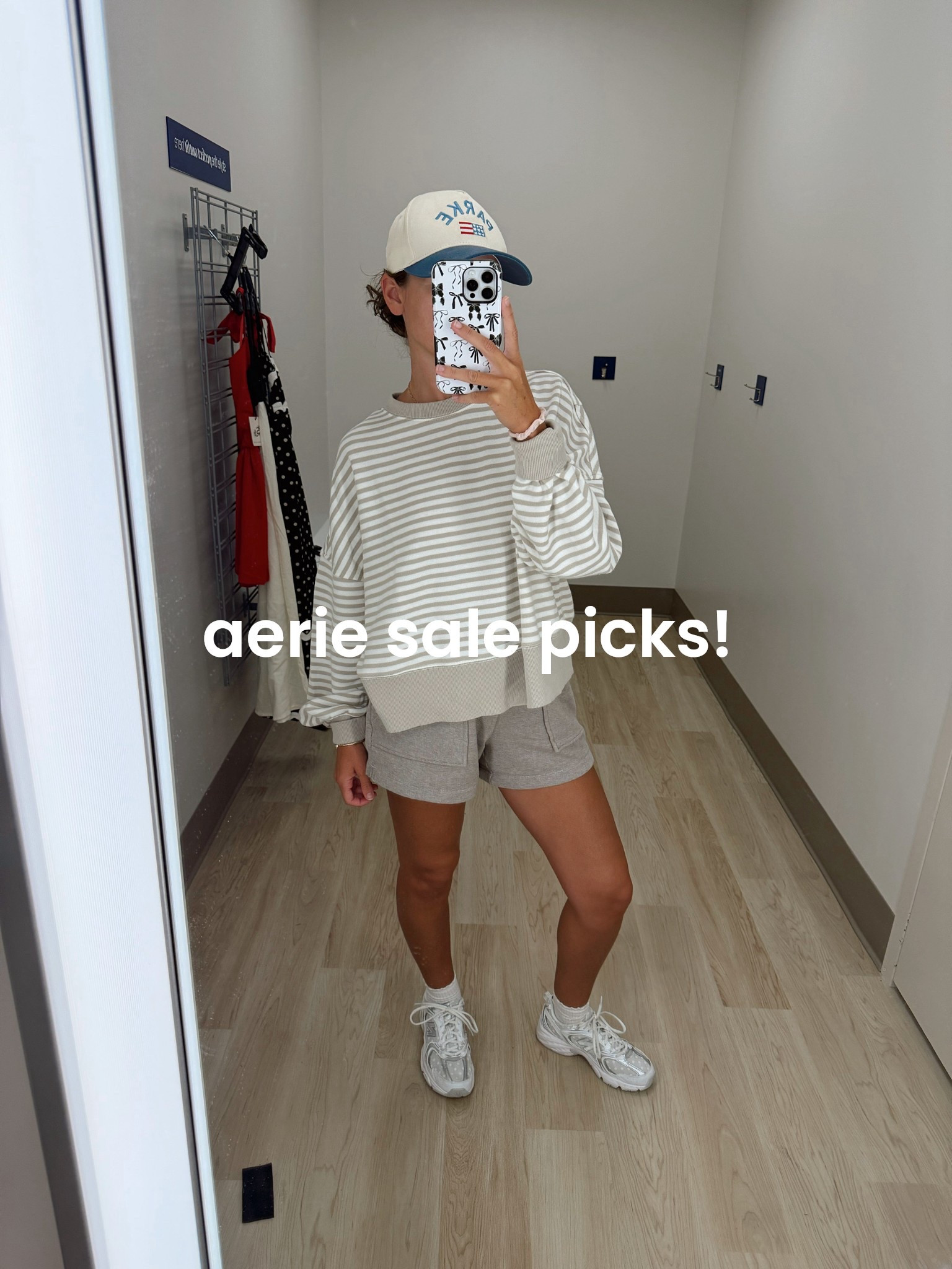 my aerie sale picks! this striped sweatshirt is my new favorite! These cozy pieces and colors have me excited for fall 🥰 sweatshirt is currently 30% off and the fleece shorts are on sale for 20$! 

Aerie sale, aerie new arrivals, aerie matching set, aerie striped sweatshirt 