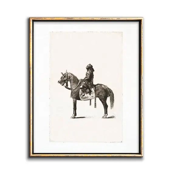 Japanese Horseman Print Downloadable Art, Etching Horse Wall Art Printable Artwork, Downloadable ... | Etsy (US)