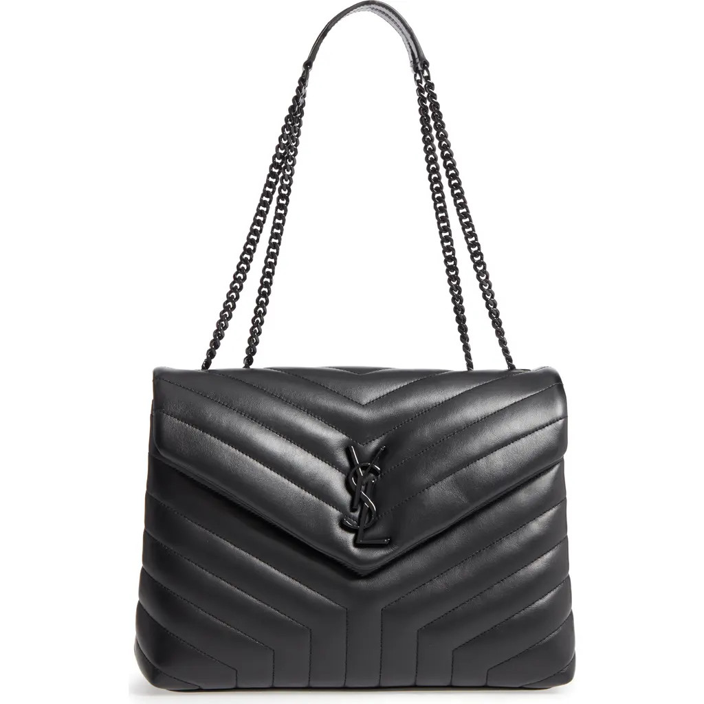 Saint Laurent Medium LouLou Matelassé Leather Shoulder Bag in Noir at Nordstrom | Nordstrom