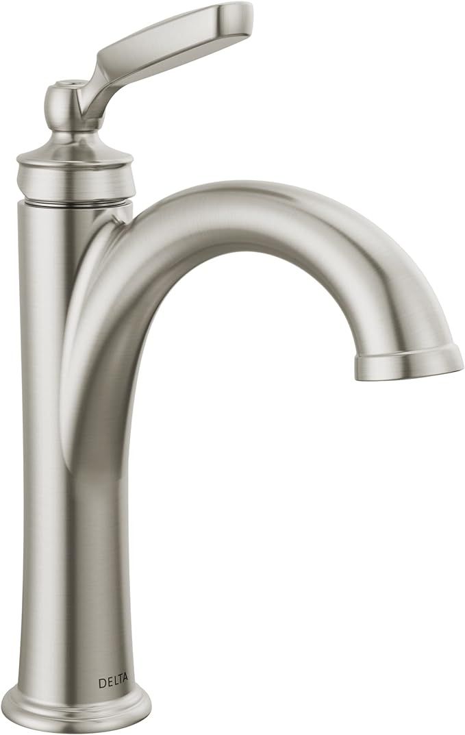 Delta Faucet Woodhurst Single Hole Bathroom Faucet Brushed Nickel, Single Handle Bathroom Faucet,... | Amazon (US)