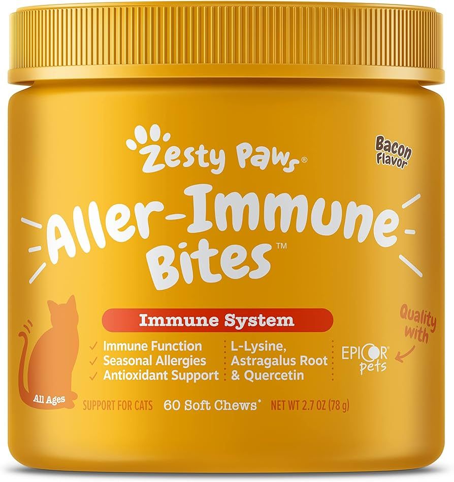 Zesty Paws Cat Allergy Relief - Anti Itch Supplement - Omega 3 Probiotics - Salmon Oil Digestive ... | Amazon (US)