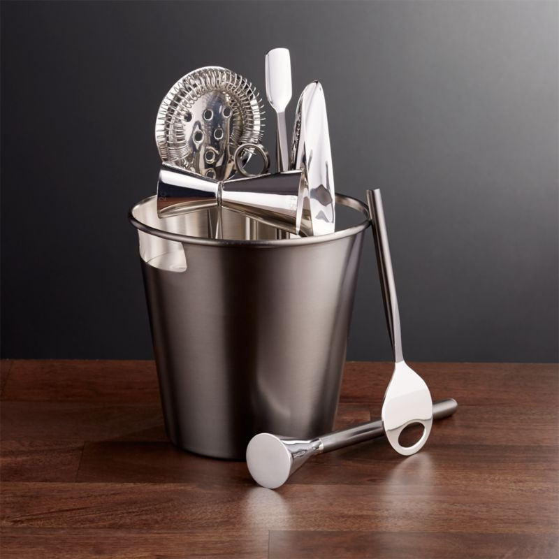 Bar Tool Set Graphite + Reviews | Crate and Barrel | Crate & Barrel