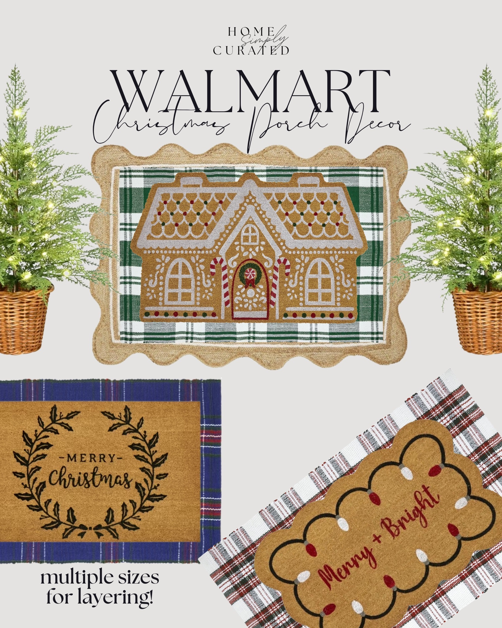 Layer your front porch Christmas doormats with some fun colors and patterns for a cozy and inviting look! 🎄

#christmasdecor #frontporchdecor #frontporchstyling #christmashomedecor #cozychristmas #seasonal #holiday 

 

#LTKSeasonal #LTKHome #LTKStyleTip