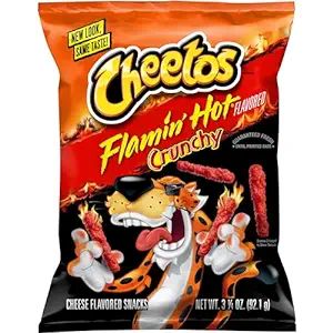 Cheetos Crunchy Flamin' Hot Cheese Snacks, 3.25 Oz | Amazon (US)