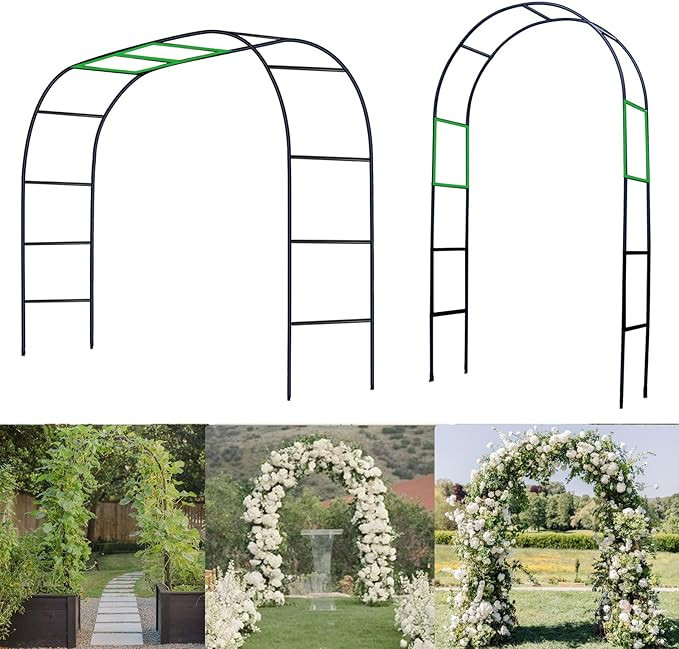 Metal Pergola Arbor Garden Arch - 4.6 * 7.8 or 6.4 * 7.5Ft, Assemble Freely 2 Sizes for Various C... | Amazon (US)