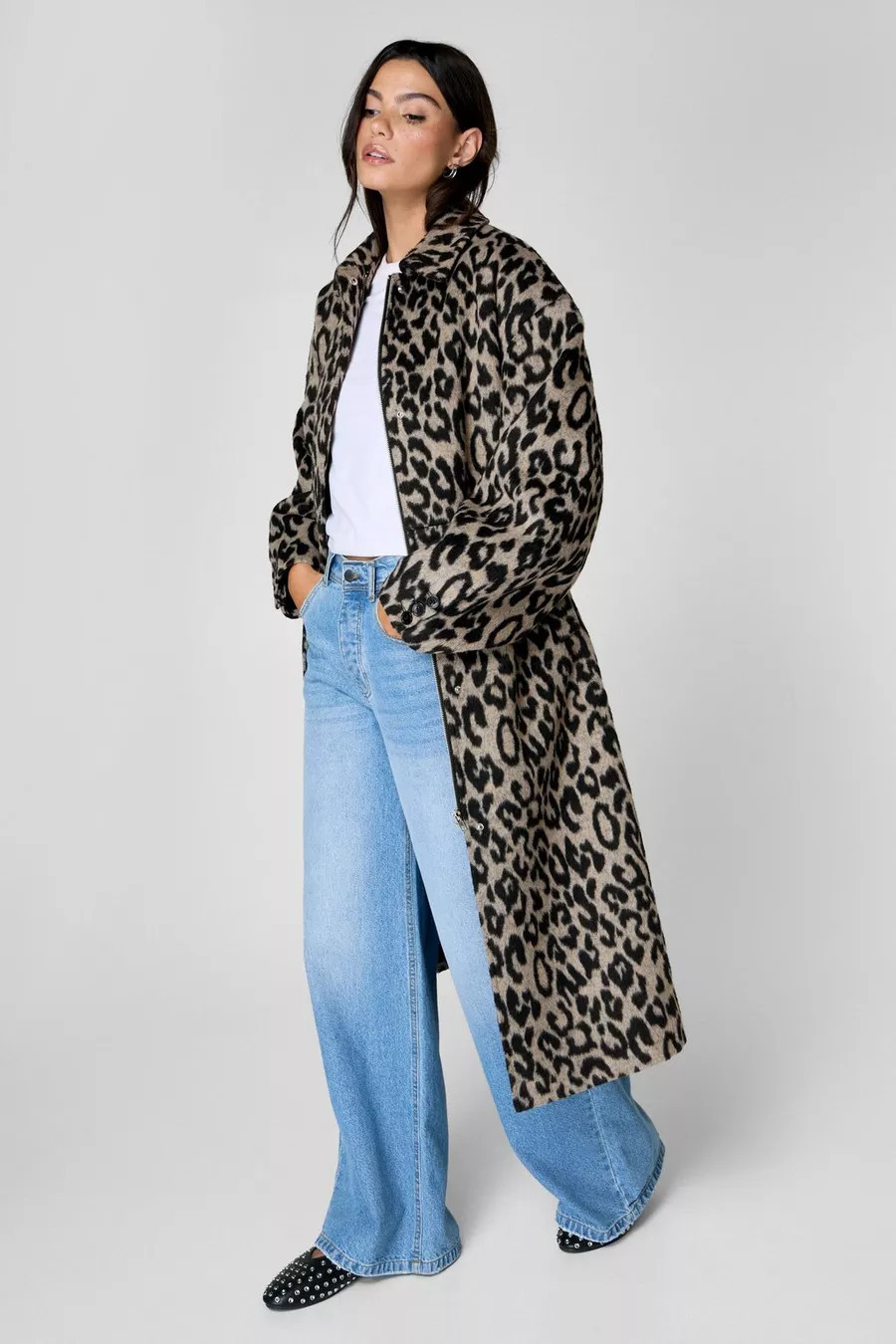 Wool Blend Animal Tailored Coat | Nasty Gal US