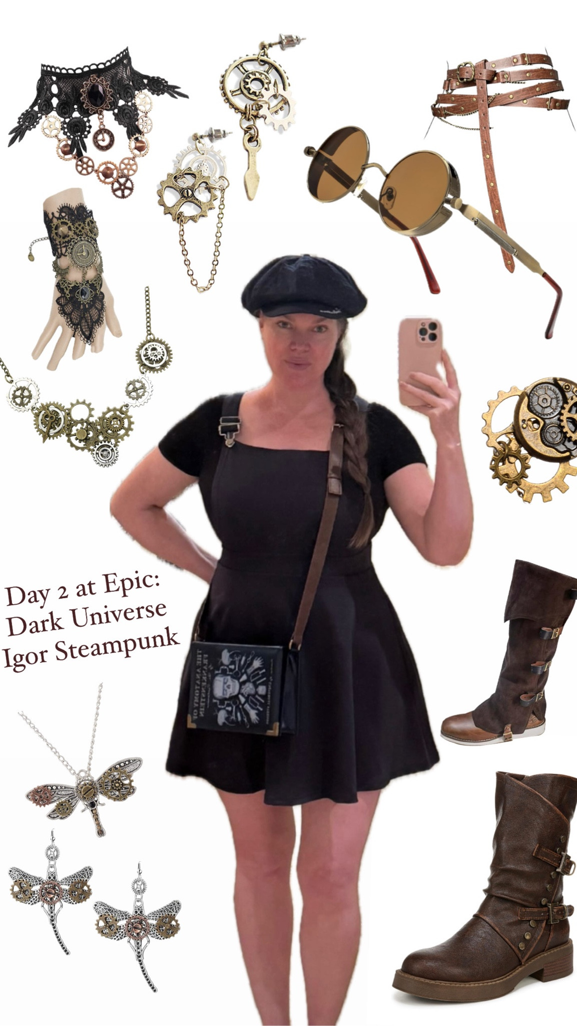 Universal Epic Universe: Dark Universe Igor Steampunk Inspired

Hat & Purse are from Epic Universe
Remainder below 


#LTKTravel #LTKStyleTip