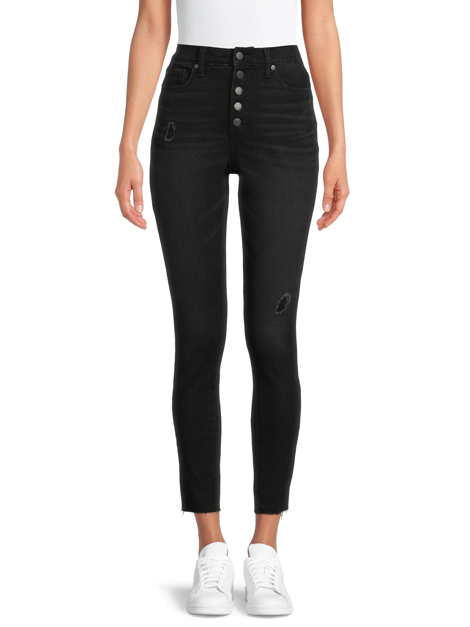 Time and Tru Women's Button Fly High Rise Curvy Jeans - Walmart.com | Walmart (US)