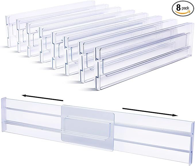 Amazon.com: Drawer Dividers Organizers 8 Pack, Vtopmart Adjustable 3.2" High Expandable from 11-1... | Amazon (US)