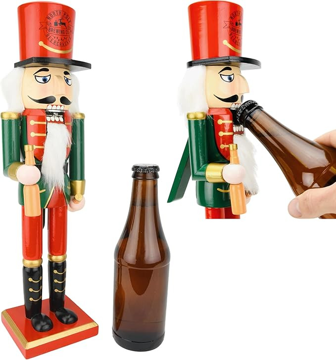 Tree Buddees Beercracker Bottle Opener Nutcracker 15" Tall Functional Bottle Opening & Festive Ho... | Amazon (US)
