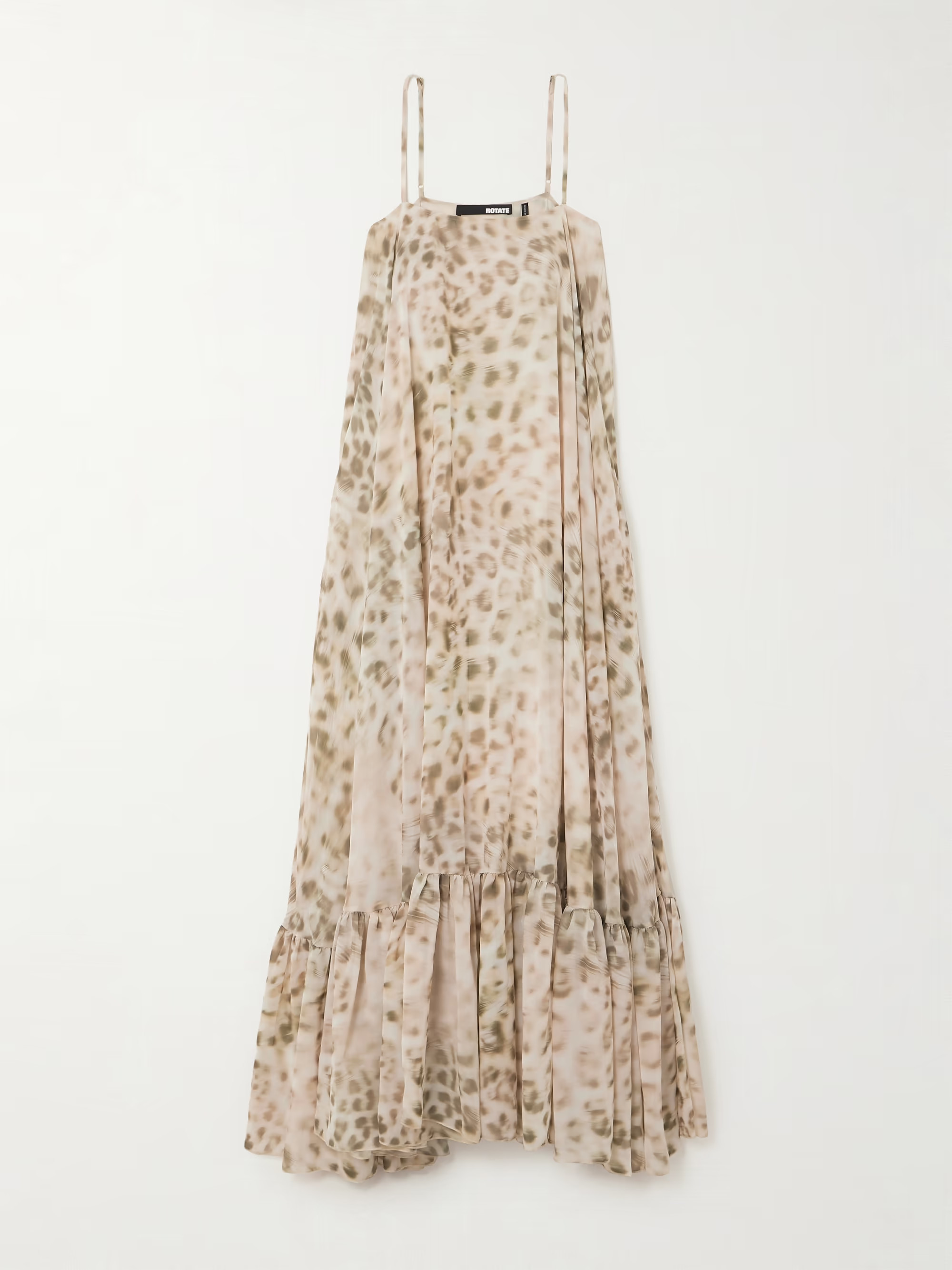 Leopard-print gathered recycled-chiffon maxi dress | NET-A-PORTER (UK & EU)