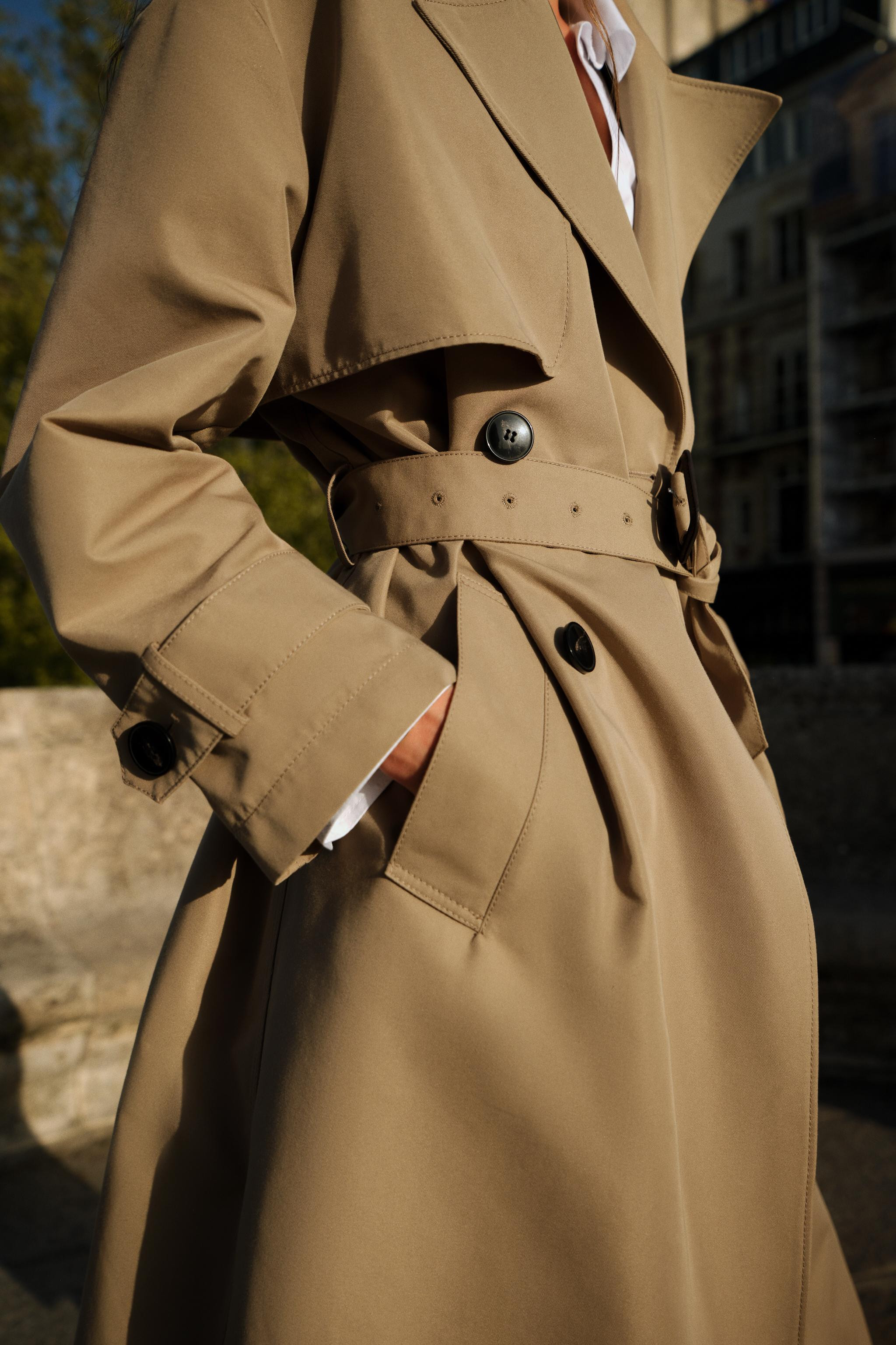 BELTED LONG DOUBLE BREASTED TRENCH COAT | Zara US