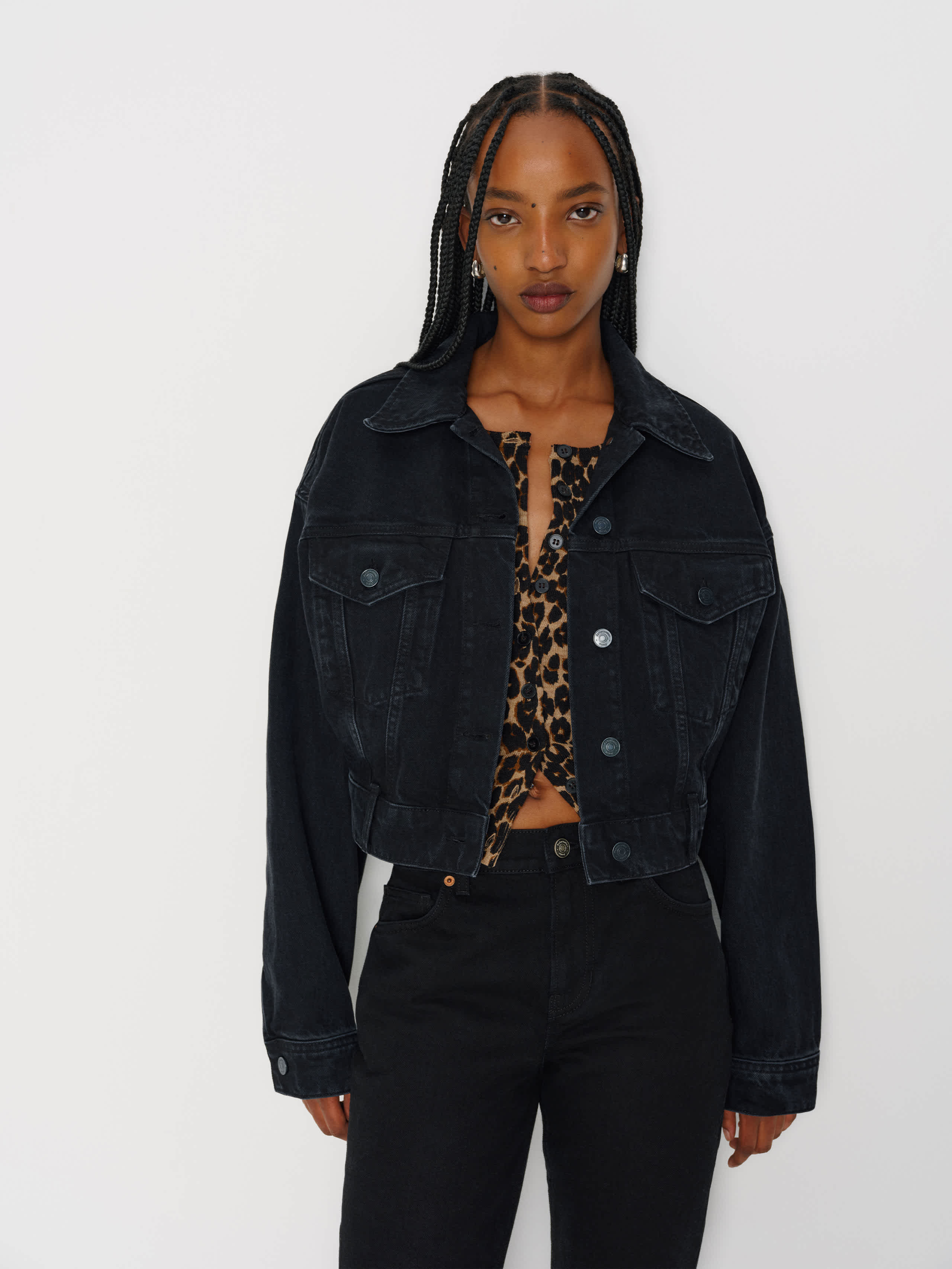 Reformation Jori Cropped Denim Jacket Blue XXS | Reformation (Global)