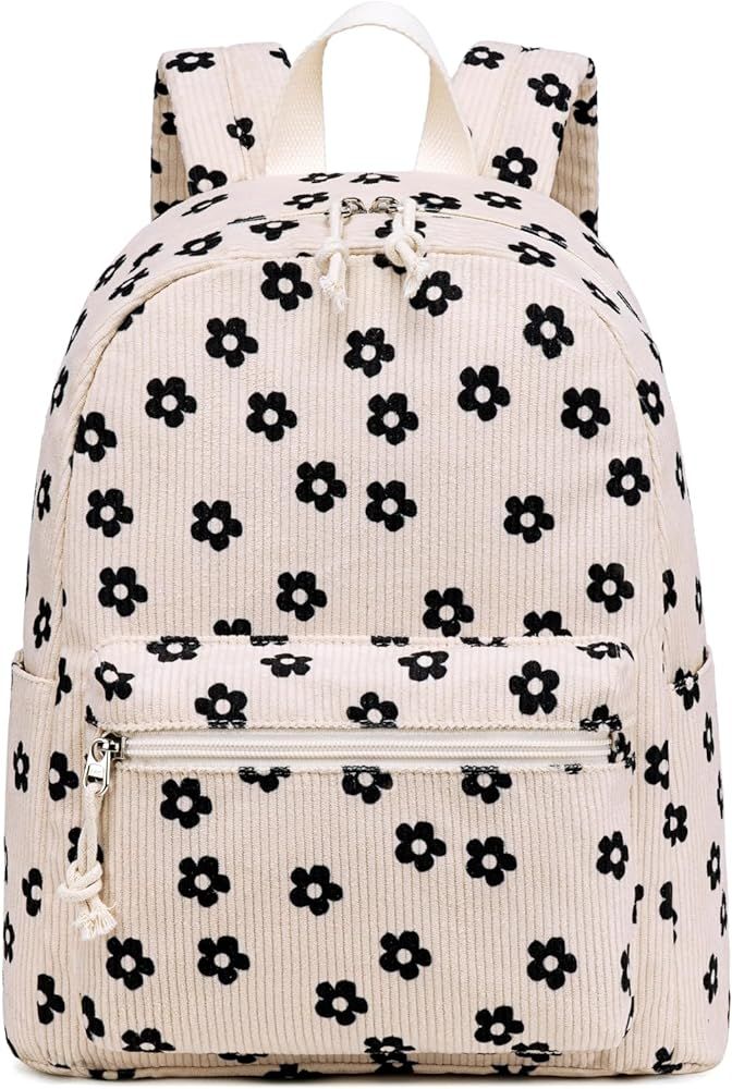Bluboon Girls Mini Backpack Womens Small Backpack Purse Teens Cute Casual School Bookbag(Beige fl... | Amazon (US)
