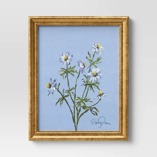 8" x 10" Flora Framed Wall Canvas Blue - Threshold™ | Target