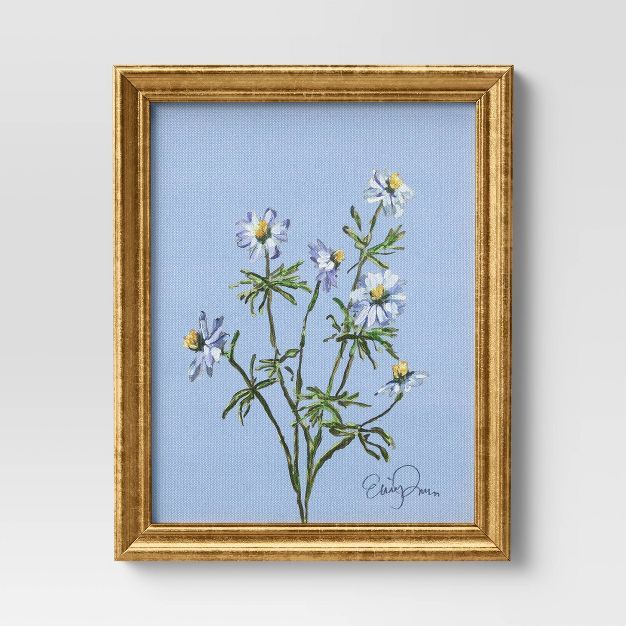 8&#34; x 10&#34; Flora Framed Wall Canvas Blue - Threshold&#8482; | Target