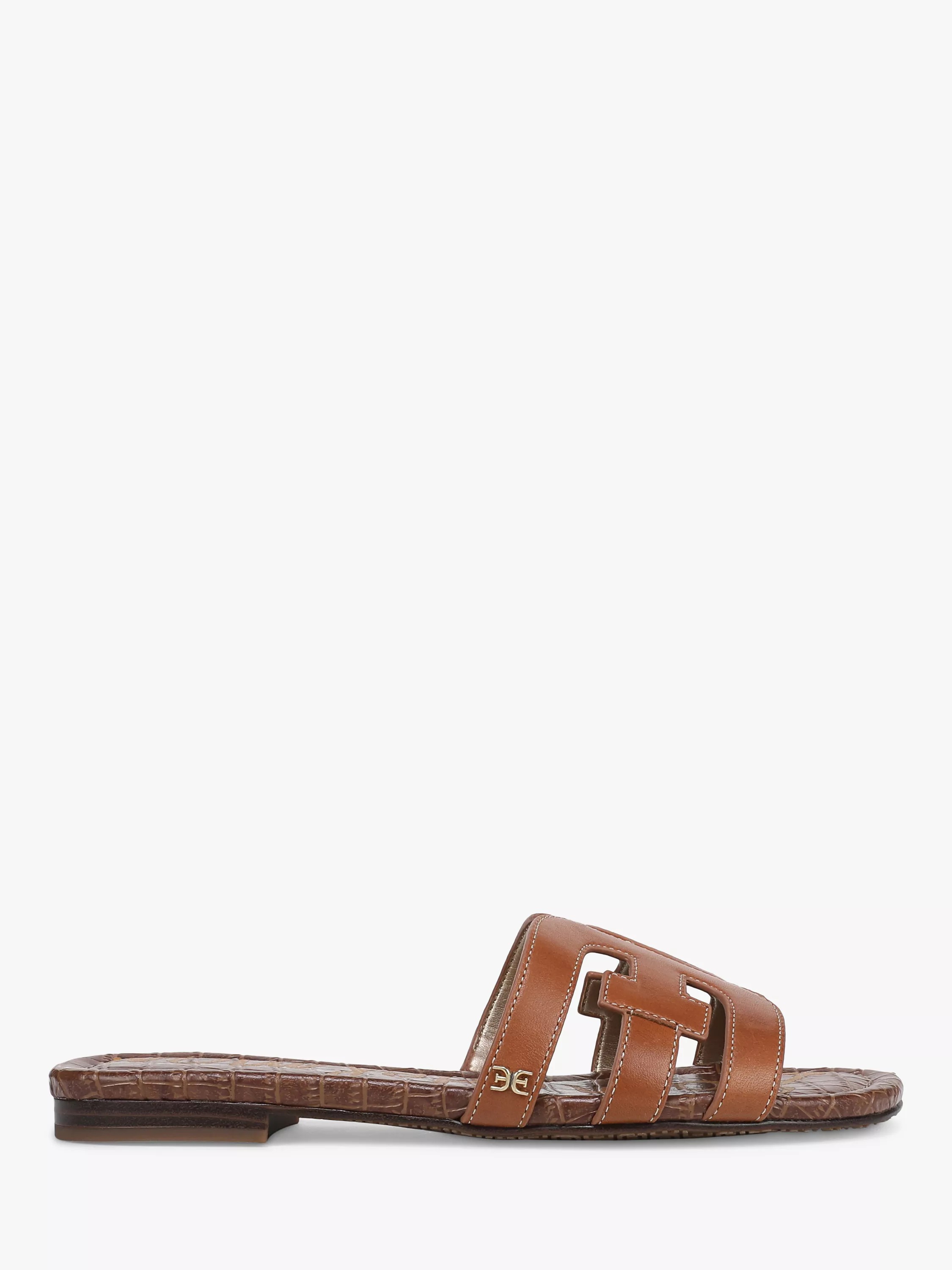 Bay Leather Sliders, Brown | John Lewis (UK)