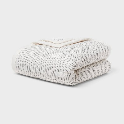 Full/Queen Quilted Down Alternative Bed Blanket Ivory Dash - Room Essentials™ | Target