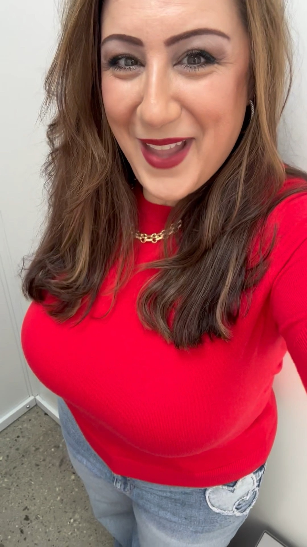 I adore this casual understated Valentines Day outfit that still says I have arrived without saying a word. The heart patches on the jeans are sooooo cute. 

The fitted short sleeve crop knit sweater is definitely a chefs kiss combo when worn with these wide leg jeans. FYI, If they don’t restock the red sweater it’s still available in pink & white ♥️❤️

For ref. I am a Size 14-16, 5’4 209 pds 

Everything is on my LTK or comment “ kiss “ for a DM with the deets



#Valentinesdayoutfit #walmartfinds #fashionover40 #momoutfit #casualoutfits #redsweater #cropsweater #hearts #heartjeans #plussizefashion #midsizefashion #plussizestyle #midsizestyle #size16 #size14 #size18 #size12 #size20 
#outfitinspo @walmart

Music lic purchased for song use 


#LTKmomlife #LTKMidsize #LTKPlusSize