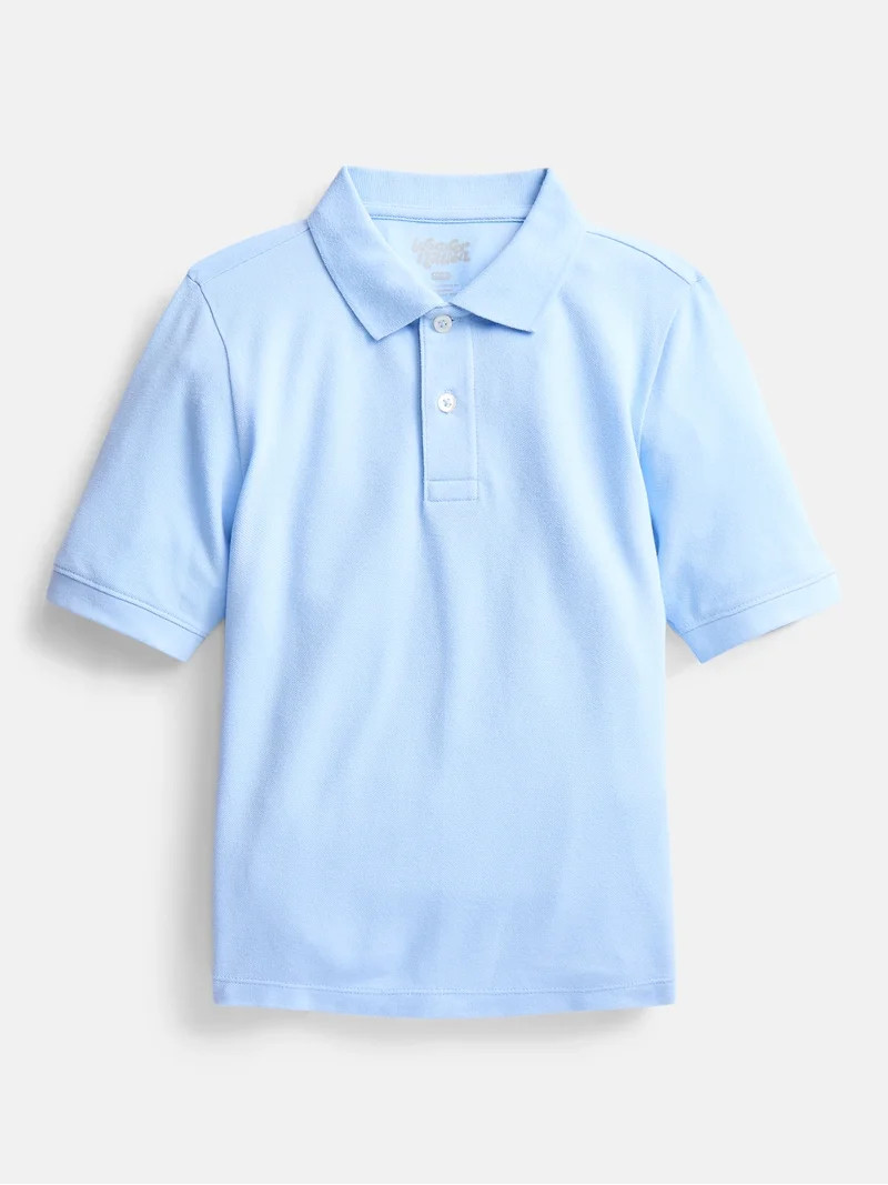 Wonder Nation Boys School Uniform Pique Polo Shirt with Short Sleeves, Size 4-18 | Walmart (US)
