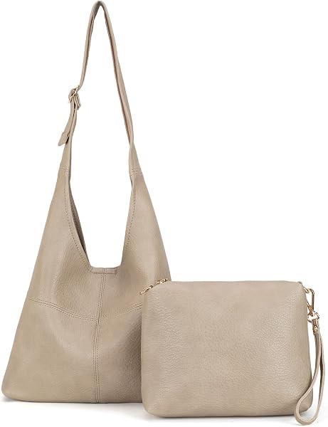 Montana West Hobo Purse for Women, Vegan Leather Shoulder Bag with Wristlet | Amazon (US)