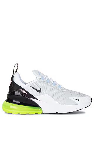 Air Max 270 Sneaker in Pure Platinum, Black, Volt, & White | Revolve Clothing (Global)