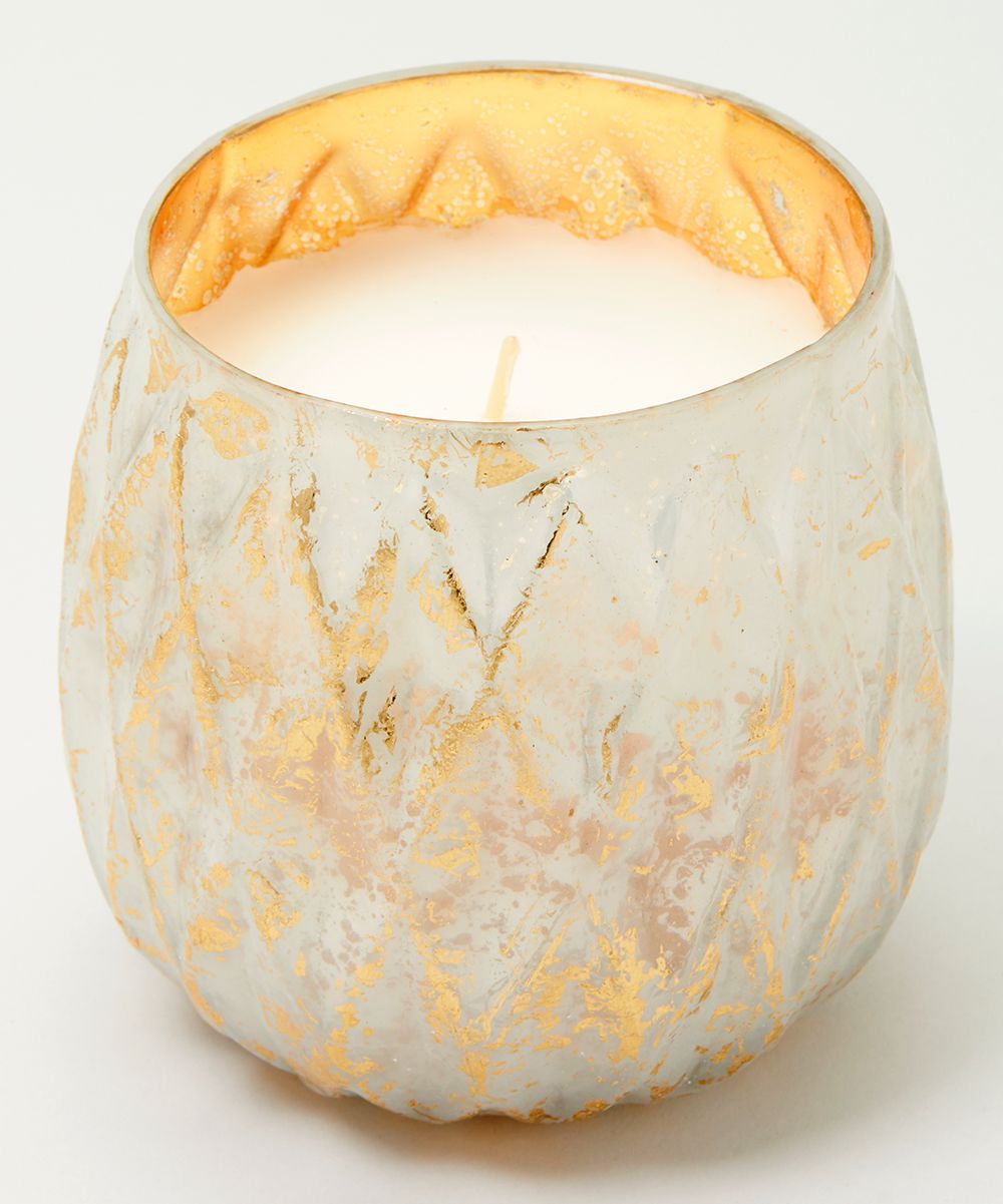 Anthropologie Candles YELLOW - Yellow Small Distressed Foil Candle | Zulily