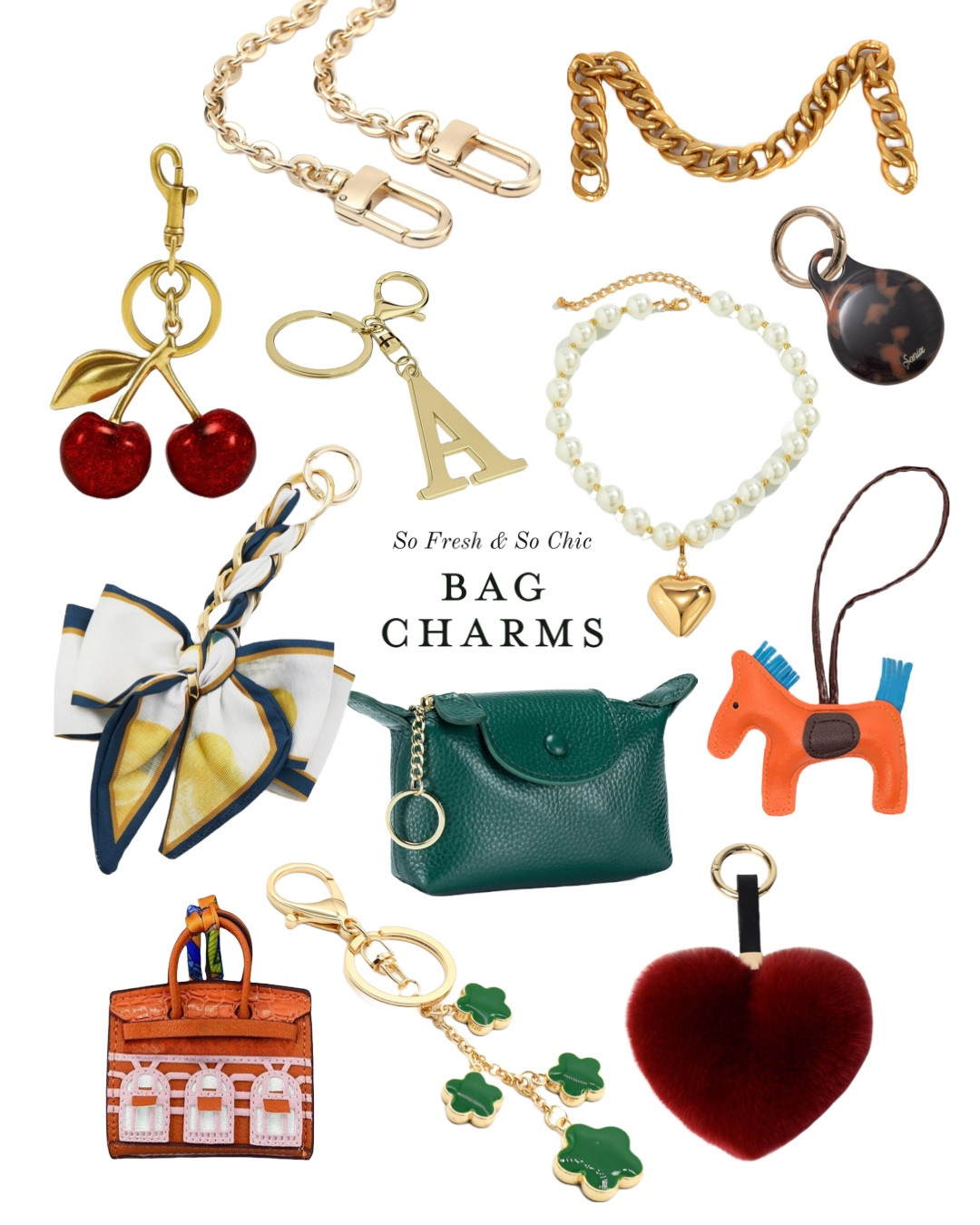Bag charms under $20!
-
Amazon finds - Hermes inspired bag charms - Van cleef inspired bag charm - chunky gold chain bag charm - rabbit fur heart charm - cherry bag charm - cherries bag charm - coach cherries bag charm lookalike - small leather bag keychain Le pliage mini leather lookalike - birkin bag charm - gold initial bag charm keychain - Hermes horse bag charm look alike - Amazon keychains bag charms — pearl necklace with heart pendant - scarf keychain bag charm - hermes look alike silk scarf - bag style - it bag - fall fashion trends

#LTKFindsUnder50 #LTKStyleTip #LTKItBag
