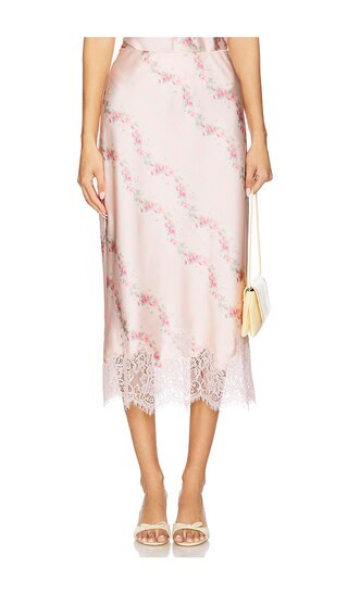 LoveShackFancy Malina Skirt in Pink. Size L. Also in S, XL. | Revolve Clothing (Global)