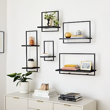 Wall Shelfmate Wood & Metal Wall Shelves Collection - Black | West Elm (US)