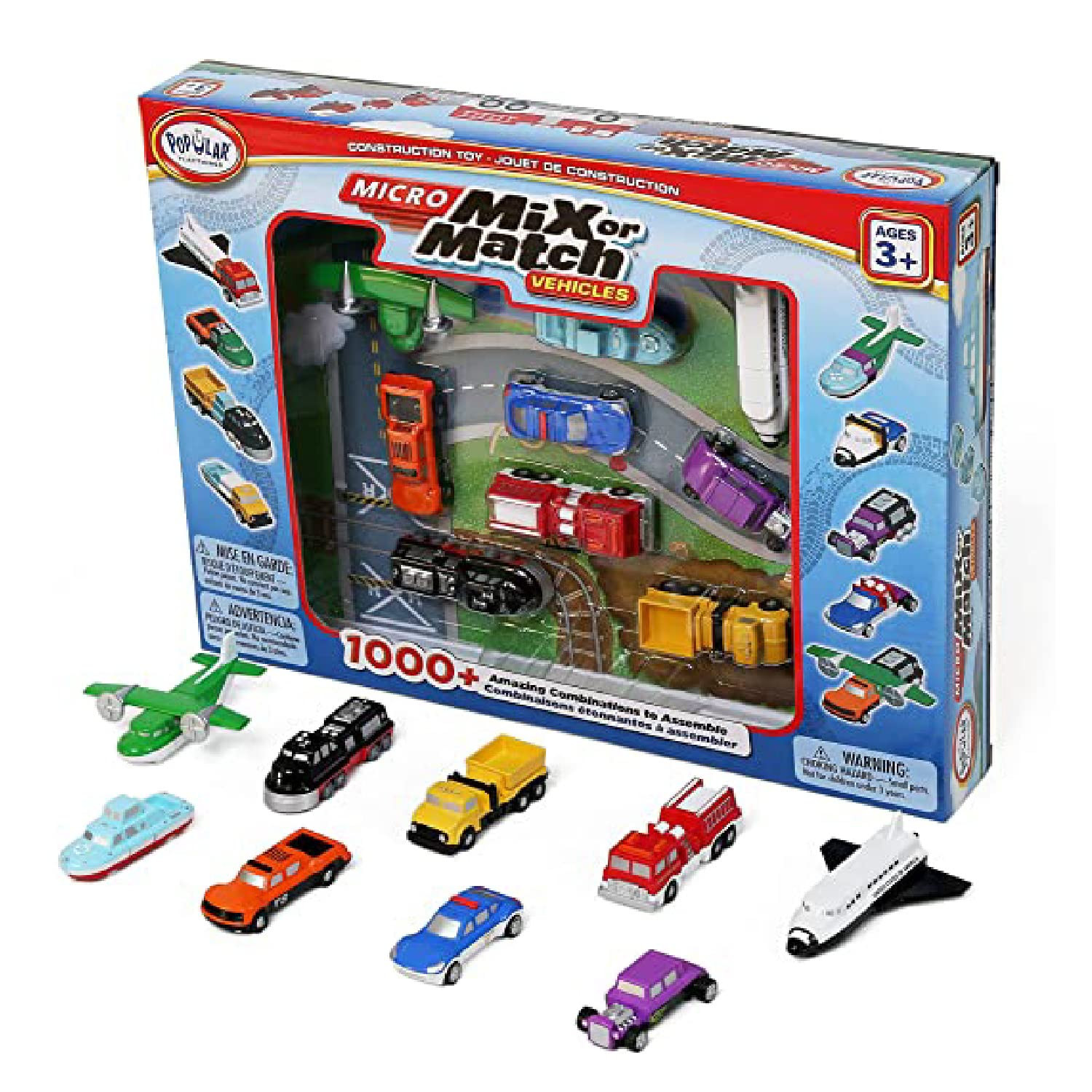 POPULAR PLAYTHINGS Mix or Match Vehicles, Magnetic Toy Play Set, Micro Vehicles | Amazon (US)