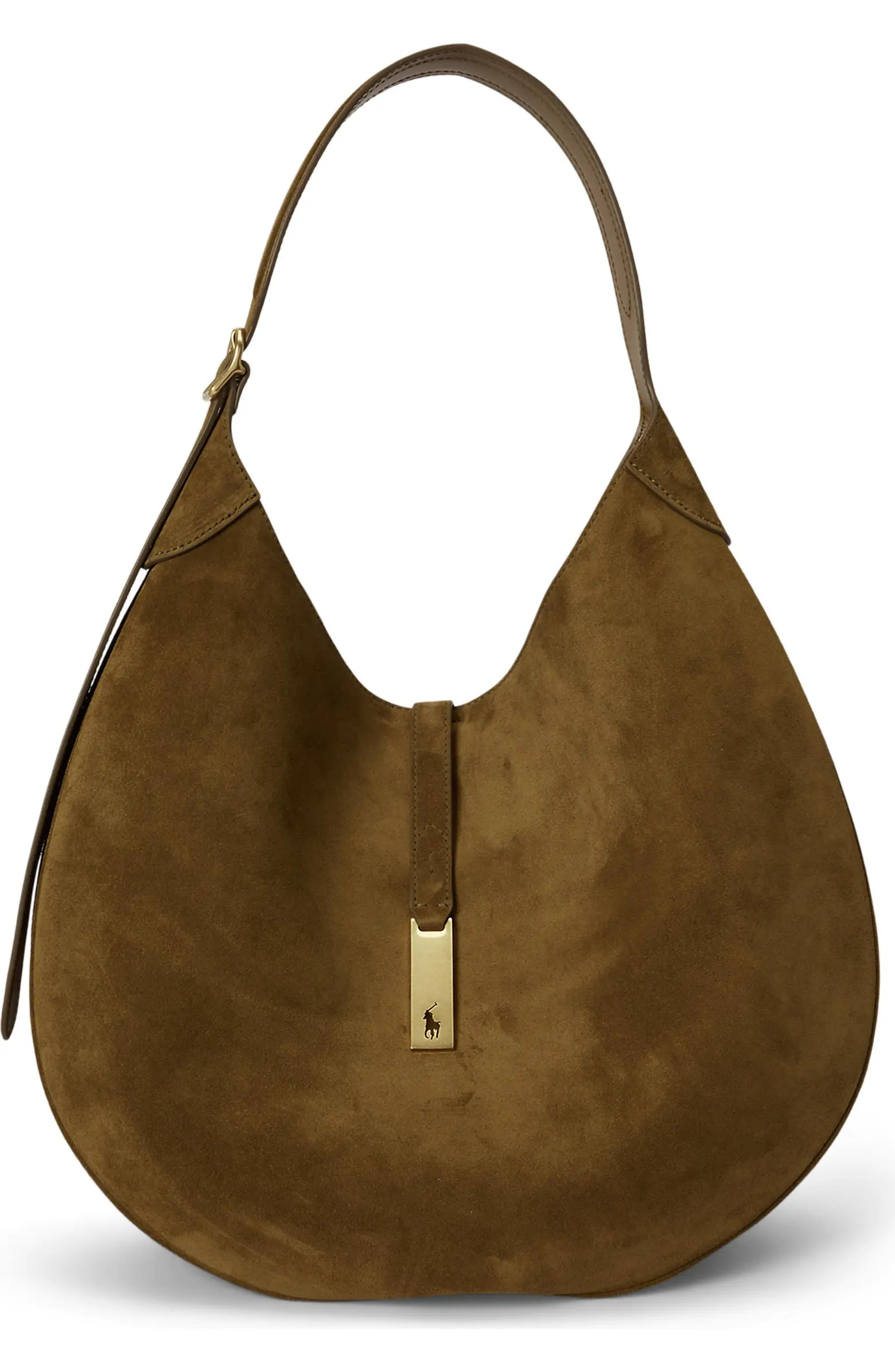 Large Polo ID Suede Shoulder Bag | Nordstrom