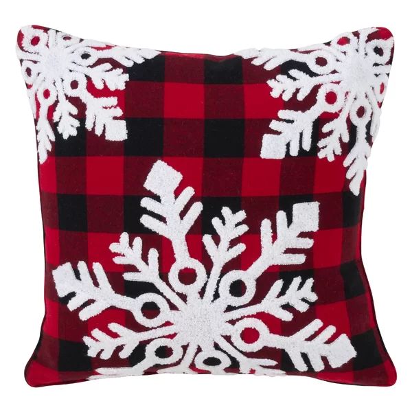 Shaver Buffalo Plaid Snowflake Design Cotton Throw Pillow | Wayfair North America