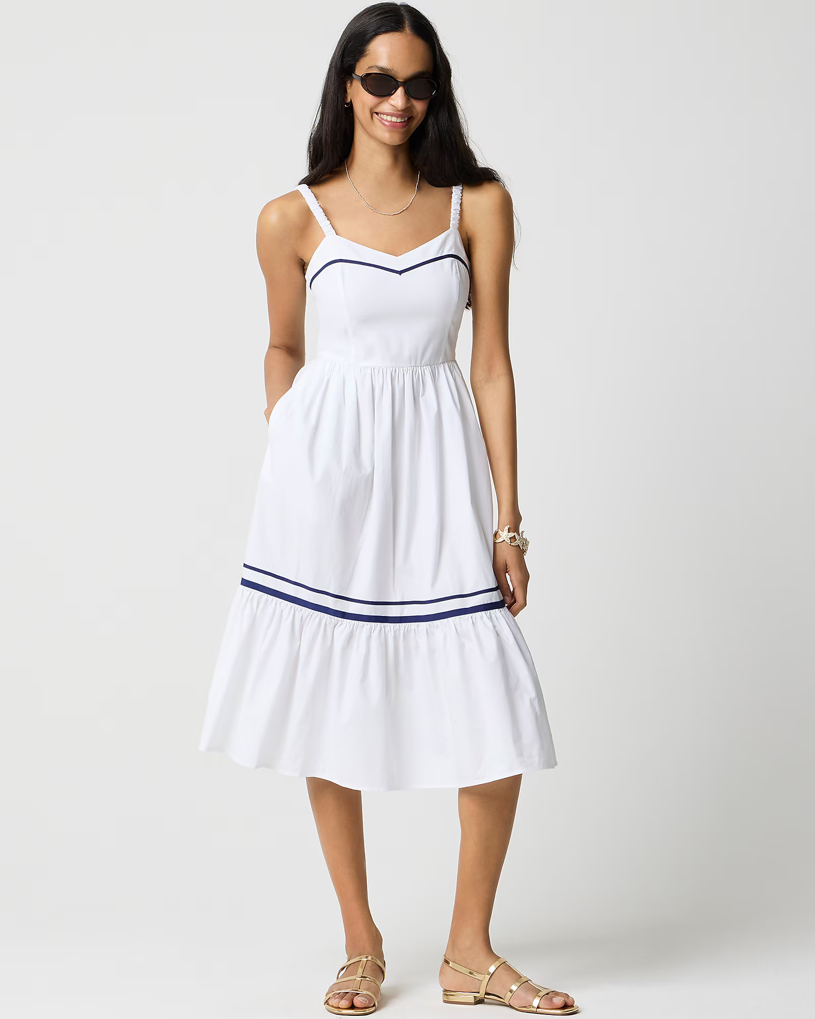 Corset midi dress with contrast trim | J.Crew Factory
