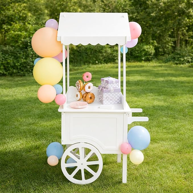 Ilyapa Candy Cart for Party with Wheels for Events - 5'6 Ft Tall, 2'11 Ft Long Wooden Dessert Car... | Amazon (US)