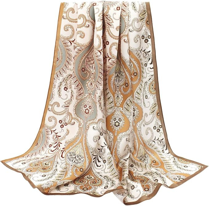 ANDANTINO 100% Pure Mulberry Silk Scarf 35" Large Square Lightweight Headscarf –Women’s Hair ... | Amazon (US)