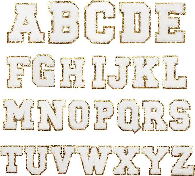26 Pieces Chenille Letter Patches Iron on Patches,A-Z Alphabet Sew on Patches Embroidered Repair ... | Amazon (US)