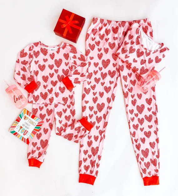 LEO HEART PAJAMAS Valentines Day Pajamas Mommy and Me | Etsy | Etsy (US)