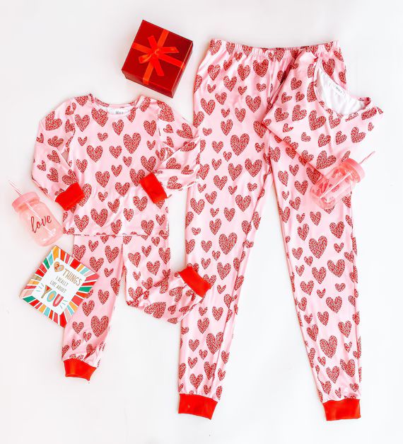 LEO HEART PAJAMAS Valentines Day Pajamas Mommy and Me | Etsy | Etsy (US)