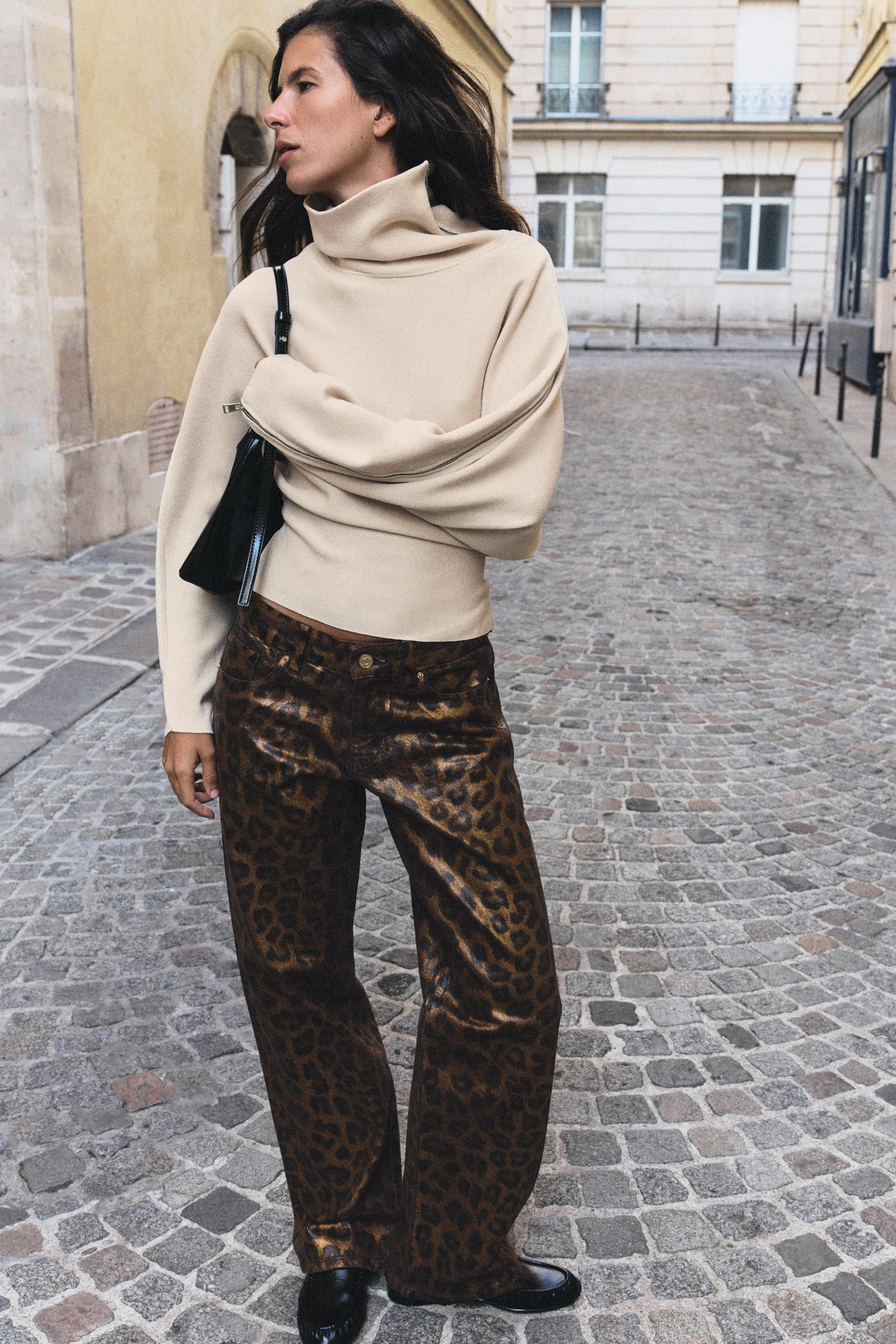 Z1975 MID-RISE STRAIGHT-LEG ANIMAL-PRINT JEANS | Zara US