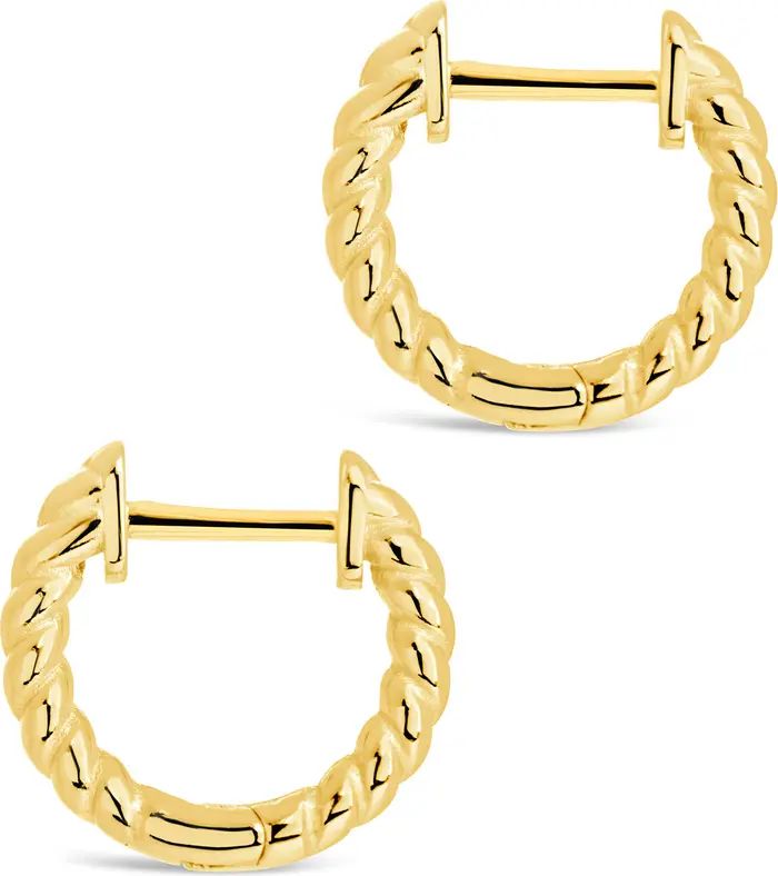 STERLING FOREVER 14K Gold Vermeil Braided Huggie Hoop Earrings | Nordstromrack | Nordstrom Rack