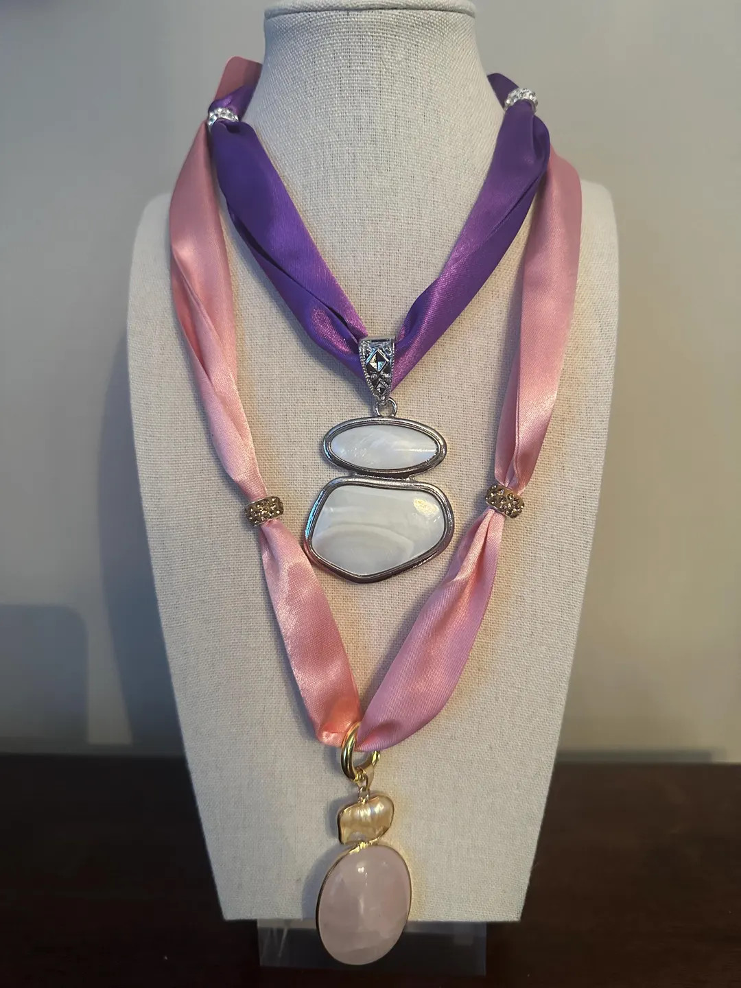 Gem Charm Scarf Necklace | Etsy (US)