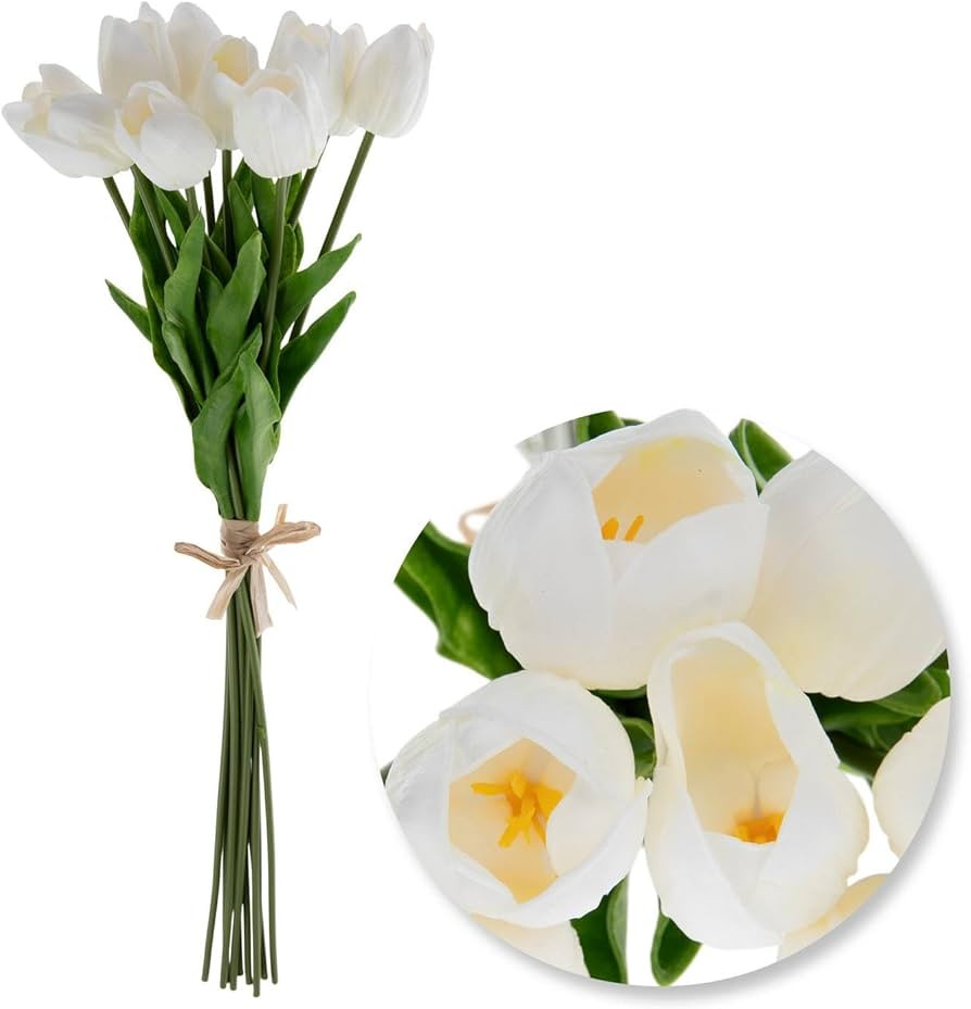 Hobby Lobby Artificial Pink or White Tulip Bundle, Realistic Touch Foam Flowers with Green Leaves... | Amazon (US)