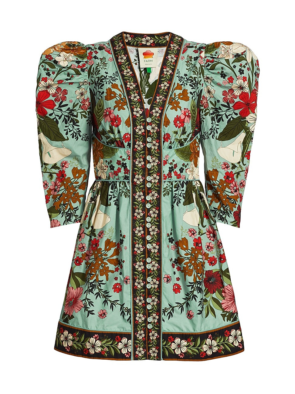 Women's Beauty Bouquet Floral Minidress - Blue - Size Medium | Saks Fifth Avenue