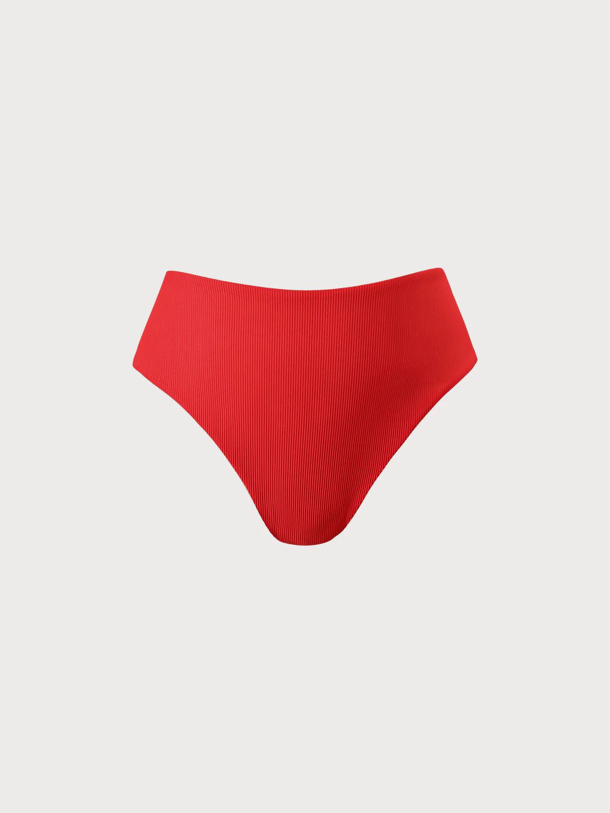 Red Ribbed Plus Size Bikini Bottom & Reviews - Red - Sustainable Plus Size Bikinis | BERLOOK | BERLOOK