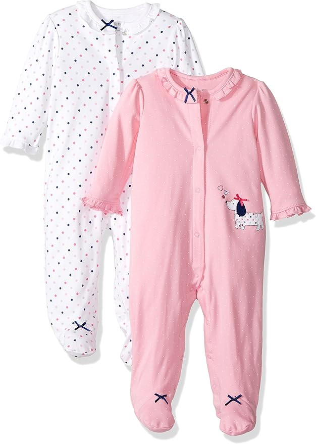 Little Me Baby Boys' and Girls' 100% Cotton 2-Pack Footies | Amazon (US)